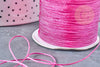 Cordon rose fuchsia tressé polyester 0.6mm, cordon fil de jade pour bijoux, x1 mètre G8454