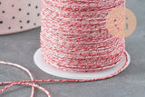 Cordon rouge argent, fabrication bijoux,ruban mariage, scrapbooking, largeur 0.8mm, x1 ou x5 ou x10 mètres G3259