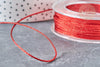 Cordon rouge métalisé tressé cuivre polyester 1mm, x1 mètre (G8175)