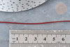 Cordon rouge métalisé tressé cuivre polyester 1mm, x1 mètre (G8175)