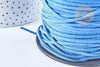 Cordon suédé bleu imitation cuir 3-4mm, x1 mètre (G8302)