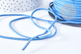 Cordon suédé bleu imitation cuir 3-4mm, x1 mètre (G8302)