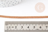 Cordon suédé marron imitation cuir 4mm, x1 mètre (G0090)