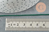 Cordon torsadé satiné vert foncé 2mm, x1 mètre (G0463)