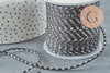 Cordon tressé blanc noir gris 2mm, x1 mètre (G5811)