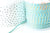 Cordon tressé bleu turquoise fil doré 1.5mm-2mm, x 1Mètre G8005