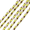 Cordon tressé marron jaune fluo fil doré, cordon pour bijoux,cordon multicolore scrapbooking, x1 mètre (G6211)