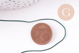 Cordon vert foncé tressé polyester 0.6mm, x1 mètre (G10662)