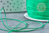 Cordon vert tressé polyester 0.6mm, cordon fil de jade pour bijoux, x1 mètre G8448