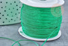 Cordon vert tressé polyester 0.6mm, cordon fil de jade pour bijoux, x1 mètre G8448