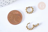Créole boucles boucle laiton brut 12mm, x2 (G6923)