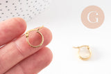 Créole gravée acier doré, oreille percée,sans nickel, boucles acier,16mm, la paire (G2635)