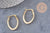 Créole ovale acier doré émail blanc,boucles acier doré inoxydable,30x20mm la paire (G4200)