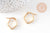 Créoles géométrique acier doré, boucles losange,sans nickel, boucles acier, 16mm, la paire (G2325)