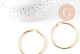 Créoles grande acier doré, bijoux doré,sans nickel, boucles acier, 44-46mm la paire (G6732)