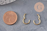 Créoles minimalistes acier 304 inoxydable doré PVD 8mm, la paire (G11081)