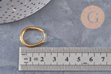 Créoles ovale acier 201 inoxydable platine ou doré IP 20.5mm, la paire (G10981)