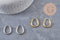 Créoles ovale acier 201 inoxydable platine ou doré IP 20.5mm, la paire (G10981)