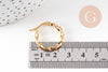 Créoles torsadées acier doré, oreille percée,sans nickel, boucles acier, 21mm, la paire (G0599)