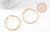 Créoles torsadées acier doré, oreille percée,sans nickel, boucles acier, 45mm la paire (G1187)
