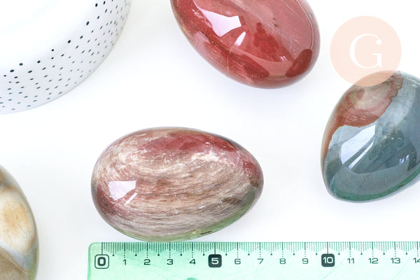 Décorations naturelles en jaspe d'océan 30-52mm, pierre naturelle lithothérapie, x1 (G5764)