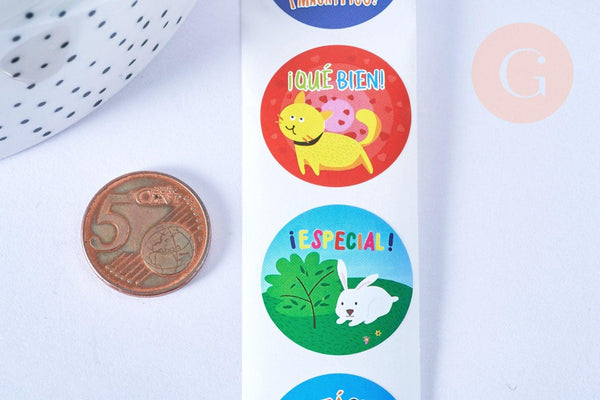 EP-Autocollant encouragements professeur espagnol 25mm, x500 (G5092)