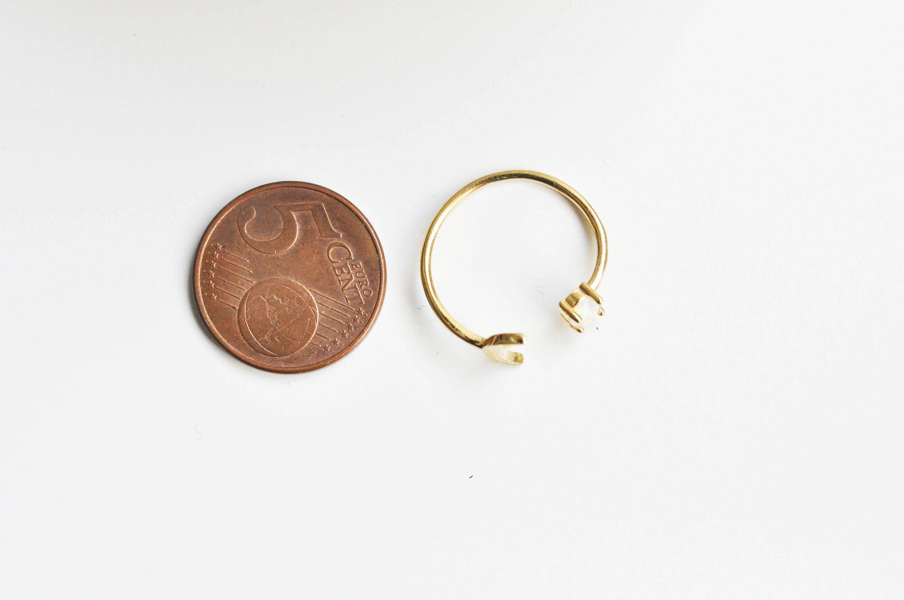 EP Bague dorée 14k opale lune,creation bijou femme, bijou minimaliste, bague dorée pierre, cadeau anniversaire, 16.5mm, x1,G3454