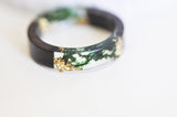 EP Bague ébène bois résine feuille d'or 19mm, x1 (G2341)