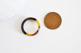 EP Bague ébène bois résine feuille d'or jaune 17.5mm, x1 (G1823)