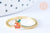 EP-Bague fruit orange laiton doré 16K zircons, x1 (G6578)