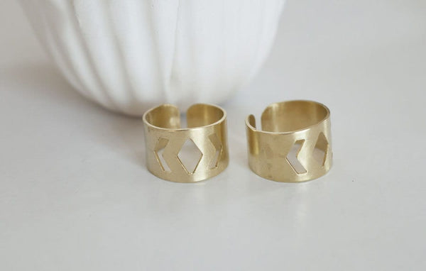 EP Bague réglable chevron, creation bijoux,bague laiton brut, bijou minimaliste géométrique,support bague,19mm, bague sans nickel, les 2,G1854