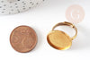 EP-Bague réglable pour cabochon 18mm laiton brut, x5 (G1904)