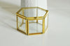 EP Boite à bijoux verre laiton hexagone 7.5cm de côté-G926