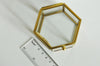 EP Boite à bijoux verre laiton hexagone 7.5cm de côté-G926