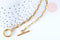 EP -Bracelet maille olive fermoir Toggle acier inoxydable doré 202mm, bracelet chaîne fine, x1 G7129