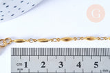 EP -Bracelet maille olive fermoir Toggle acier inoxydable doré 202mm, bracelet chaîne fine, x1 G7129