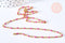 EP Bracelet ou collier acier doré 14k résine rose foncé, 1.5mm,20.5cm, x1 G4210