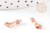EP-Breloque main poing laiton or rose 18k cristal zircon, x1 G4470