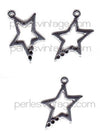 EP Breloques étoiles évidées argent,fournitures créatives,argent tibétain, pendentif argent, création bijoux,2.4cm, x 2-
