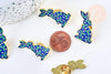 EP-Broche pins lapin motif végétal doré émail,broche dorée, décoration veste, 30x23mm,x1 G5546