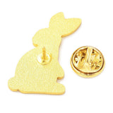 EP-Broche pins lapin motif végétal doré émail,broche dorée, décoration veste, 30x23mm,x1 G5546
