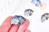 EP-Broche pins ours motif végétal doré émail noir violet 30x18mm, x1 G5537