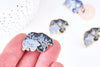 EP-Broche pins ours motif végétal doré émail noir violet 30x18mm, x1 G5537