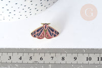 Broche pin's papillon mystique zamac doré 15.5x27mm, x1 (G7848)