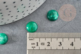 Cabochon rond agate naturelle verte 10mm, x1 (G2646)