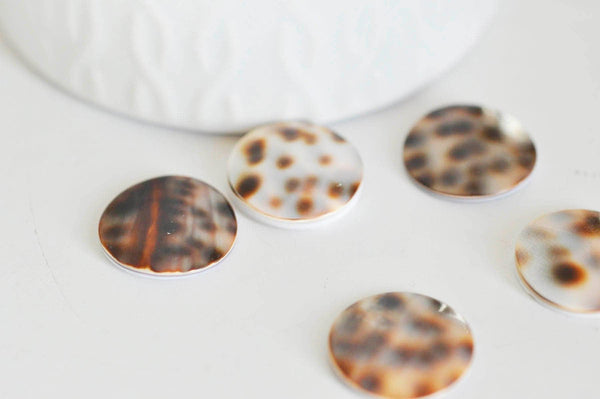EP Cabochon rond nacre léopard, fournitures créatives, cabochon nacre, création bijoux, cabochon coquillage, nacre naturelle,18mm, les 10-G846