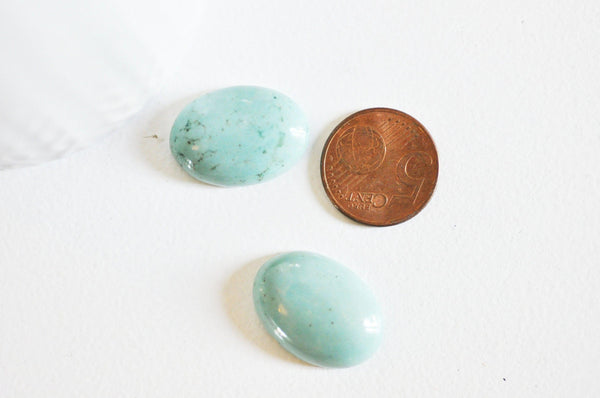 EP Cabochon turquoise verte naturelle 25x18mm, x1 (G2591)