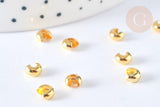 Caches perles à écraser laiton doré 4mm, x50 (4.5gr) (G7317)