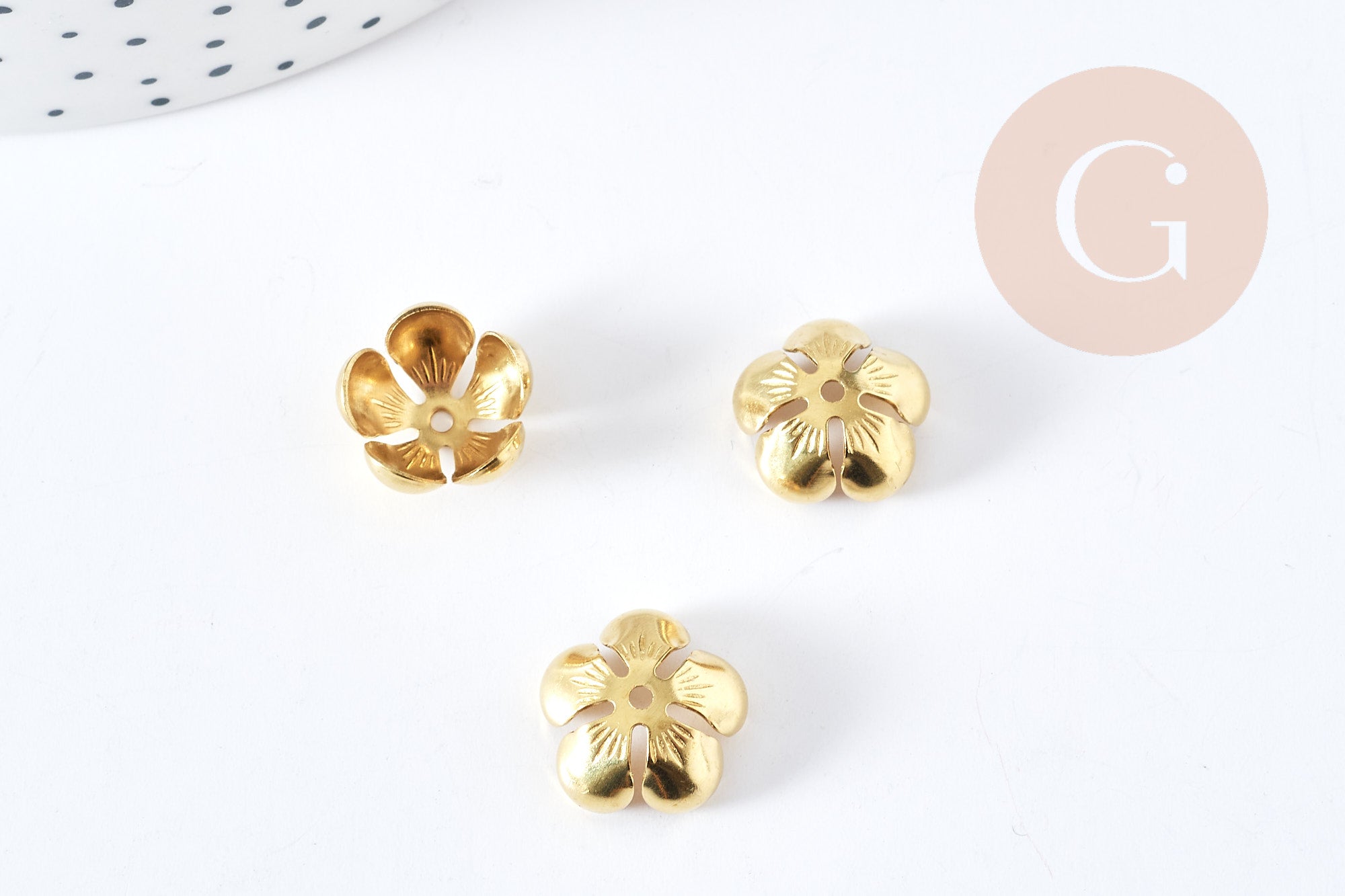 EP-Calottes fleur laiton brut 14mm,x10 (G9227)