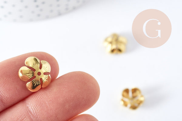 EP-Calottes fleur laiton brut 14mm,x10 (G9227)